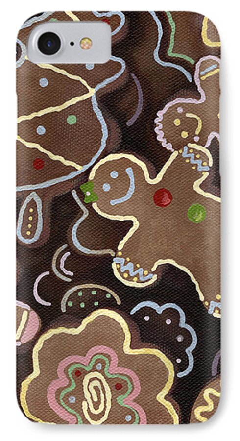 Gingerbread Cookies iPhone 7 Case featuring the painting Gingerbread cookies by Natasha Denger
