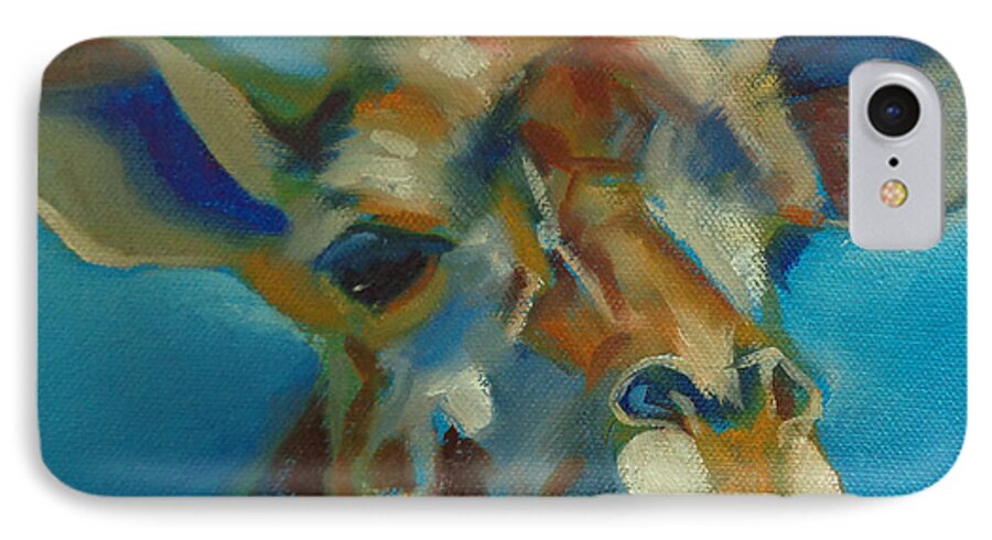 Wild Animals iPhone 7 Case featuring the painting Giraffe by Kaytee Esser
