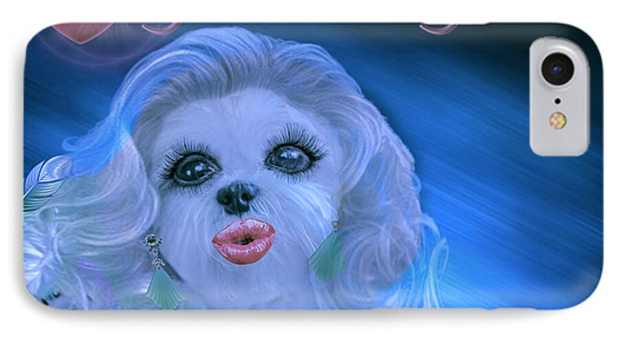 Dog iPhone 7 Case featuring the digital art Glamour Girl-2 by Kathy Tarochione