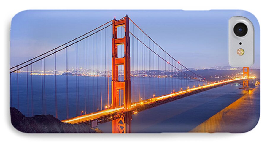 Golden Gate Bridge iPhone 7 Case featuring the photograph Golden Gate Bridge at Dusk by Bryan Mullennix
