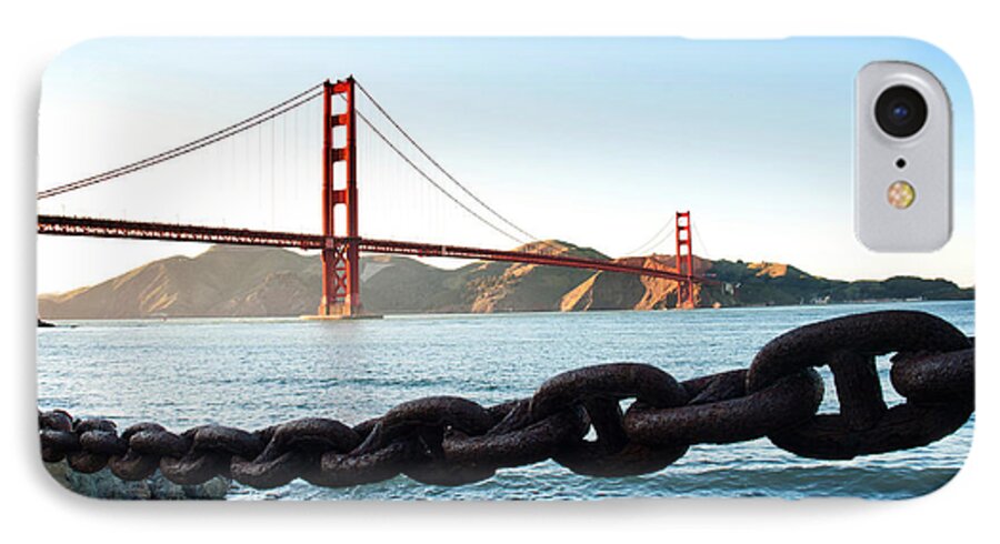 Golden Gate Bridge iPhone 7 Case featuring the photograph Golden Gate Bridge with Chain by Todd Aaron