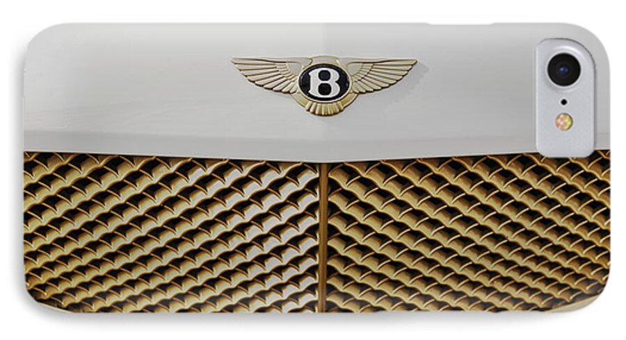Bentley iPhone 7 Case featuring the photograph Golden Grill Bentley by Maj Seda