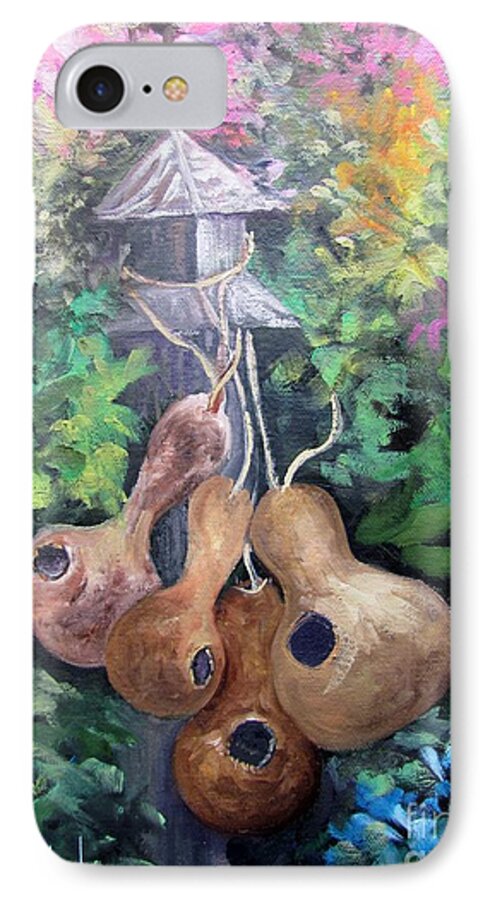 Flowers iPhone 7 Case featuring the painting Gourds and Flowers by Barbara Haviland