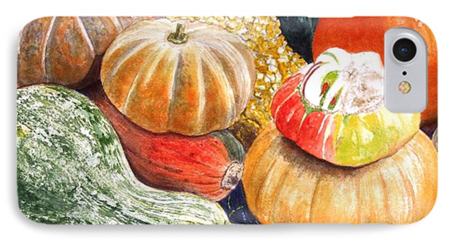 Gourds iPhone 7 Case featuring the painting Gourds by Carol Flagg