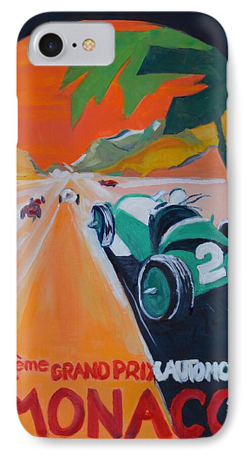 Race Cars iPhone 7 Case featuring the painting Grand Prix by Julie Todd-Cundiff