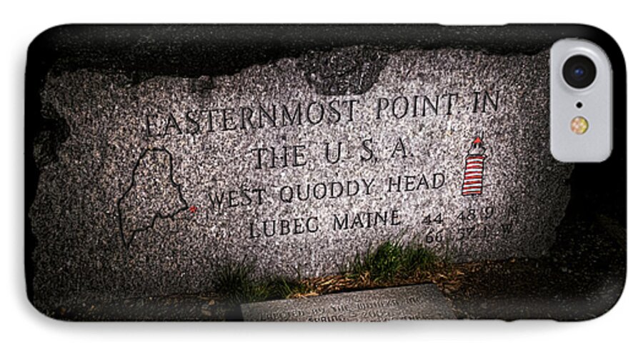 Quoddy Head State Park iPhone 7 Case featuring the photograph Granite Monument Quoddy Head State Park by Marty Saccone
