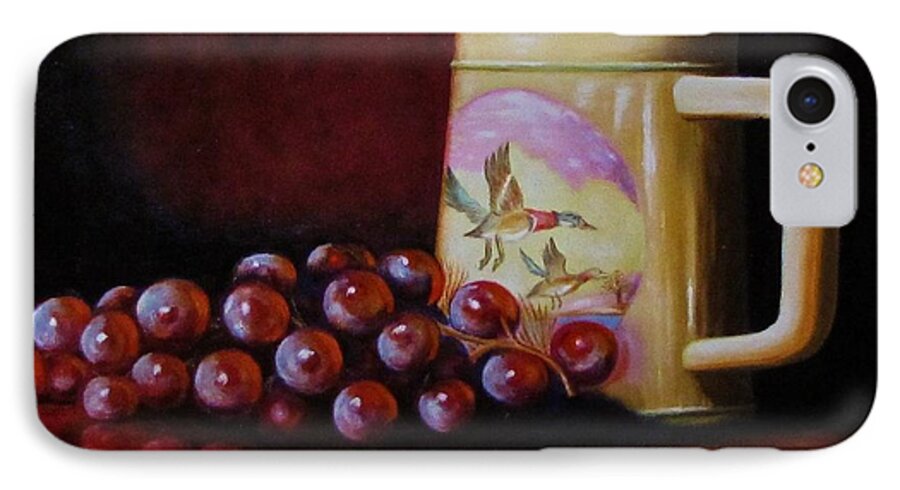 Still Life iPhone 7 Case featuring the painting Grape expectations by Gene Gregory