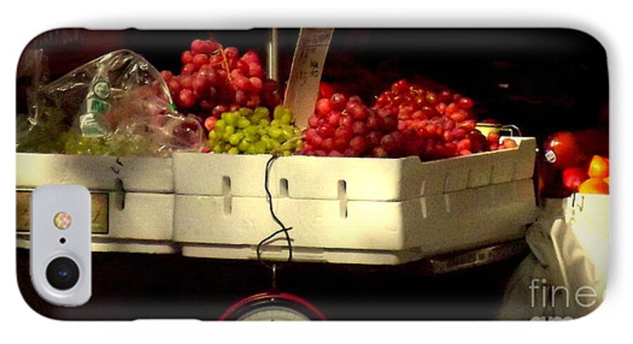 Fruits And Vegetables iPhone 7 Case featuring the photograph Grapes with Weighing Scale by Miriam Danar