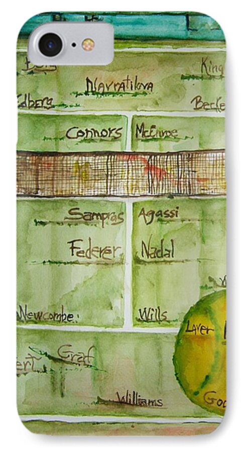 Tennis iPhone 7 Case featuring the painting Grass Greats by Elaine Duras