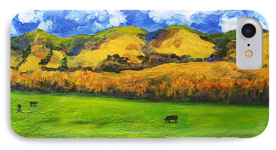 Grazing iPhone 7 Case featuring the painting Grazing by Cheryl Del Toro