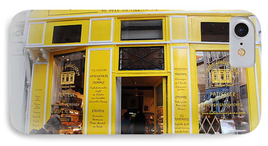 Marais Section Of Paris iPhone 7 Case featuring the photograph Great Food in Marais by Jacqueline M Lewis