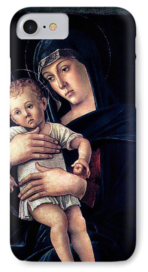 Greek Madonna iPhone 7 Case featuring the painting Greek Madonna With Child 1464 Giovanni Bellini by Karon Melillo DeVega