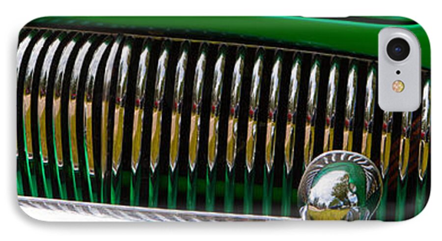 Custom Car Show Shine Classic iPhone 7 Case featuring the photograph Green and chrome teeth by Mick Flynn