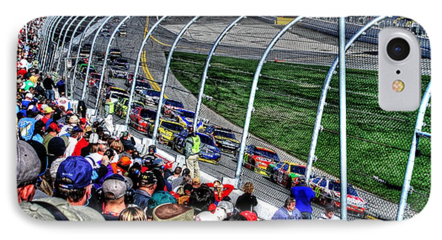 Nascar iPhone 7 Case featuring the photograph Green Flag 2010 Daytona 500 by Craig Burgwardt