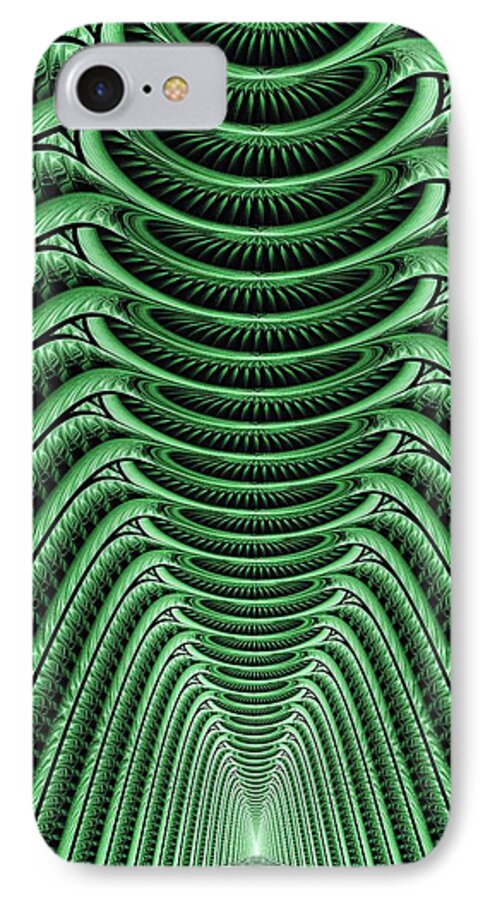 Green iPhone 7 Case featuring the digital art Green Hall by Anastasiya Malakhova