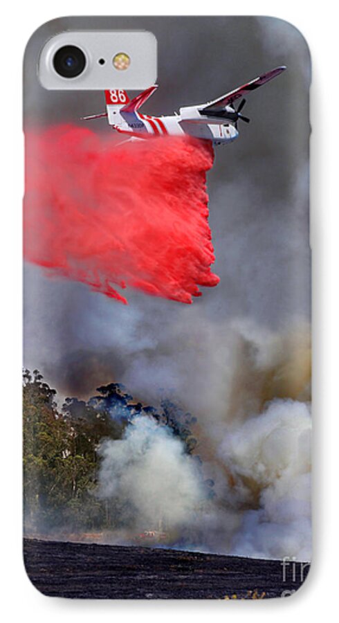 N433df iPhone 7 Case featuring the digital art Grumman S-2F3AT Fire Retardant Drop by Wernher Krutein