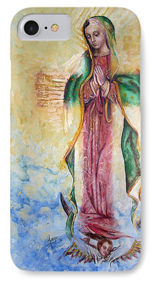 Virgin iPhone 7 Case featuring the painting Guadalupana by Karina Llergo