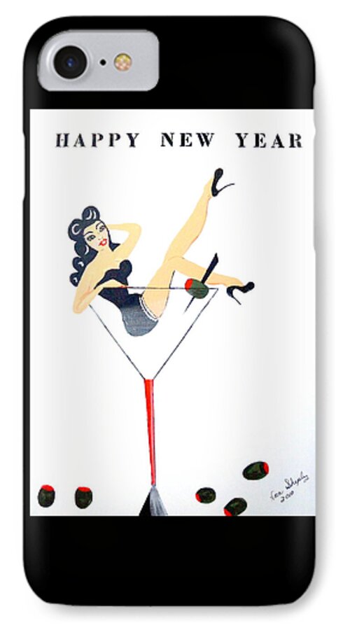 Happy New Year iPhone 7 Case featuring the painting Happy New Year by Nora Shepley