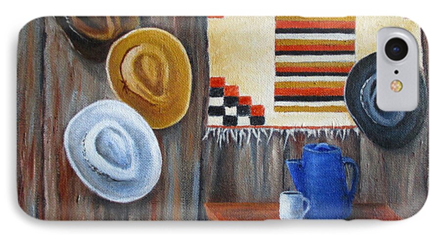 Still Life iPhone 7 Case featuring the painting Hats by Roseann Gilmore