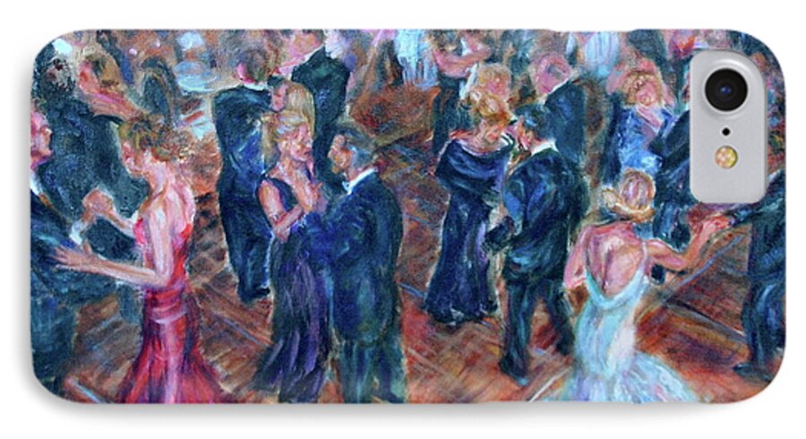 Dancing iPhone 7 Case featuring the painting Having a Ball - Dancers by Quin Sweetman