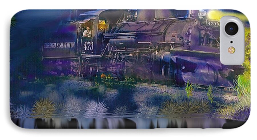 Trains iPhone 7 Case featuring the digital art Hermosa Night by J Griff Griffin