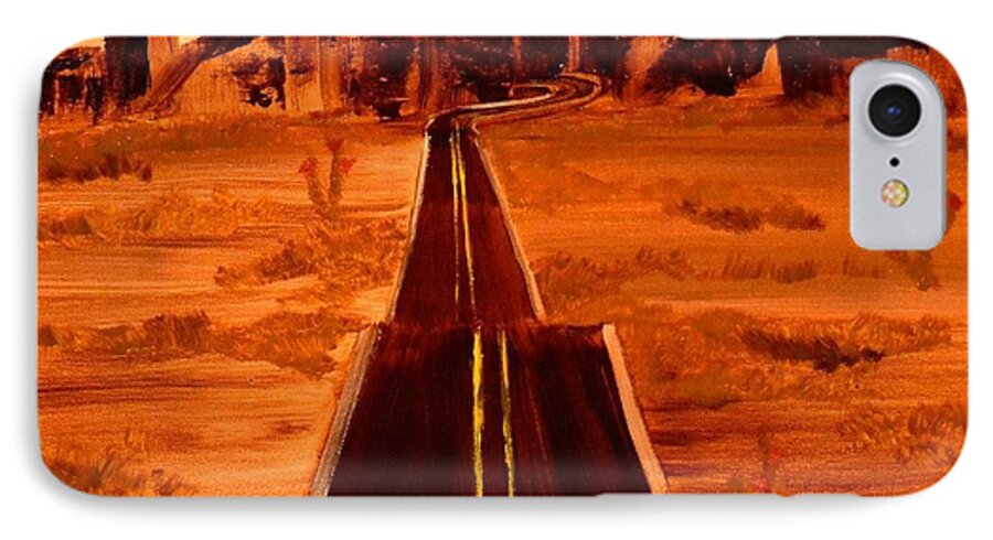 Desert iPhone 7 Case featuring the painting Hit The Road Jack by Denise Tomasura