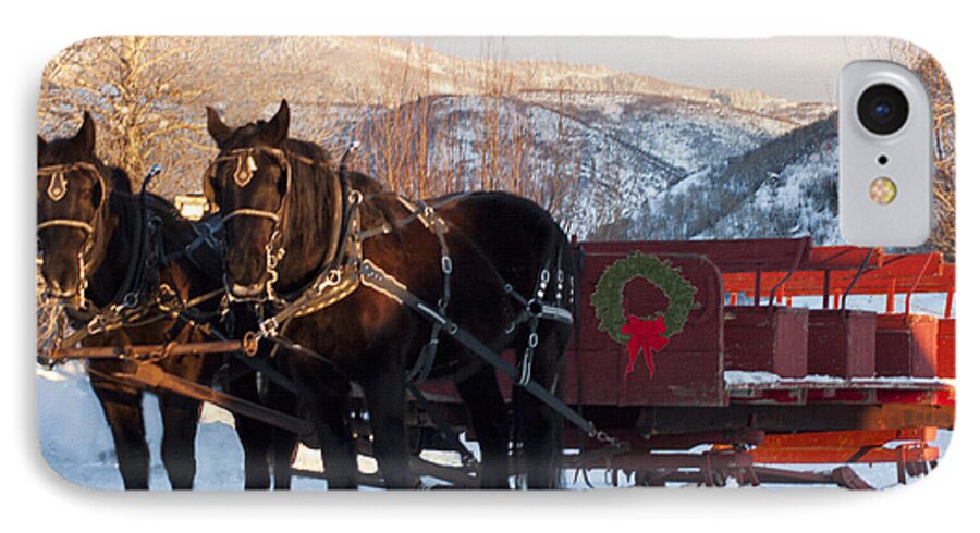 Christmas Card/sleigh Ride iPhone 7 Case featuring the photograph Hop on  Ho ho ho by Daniel Hebard
