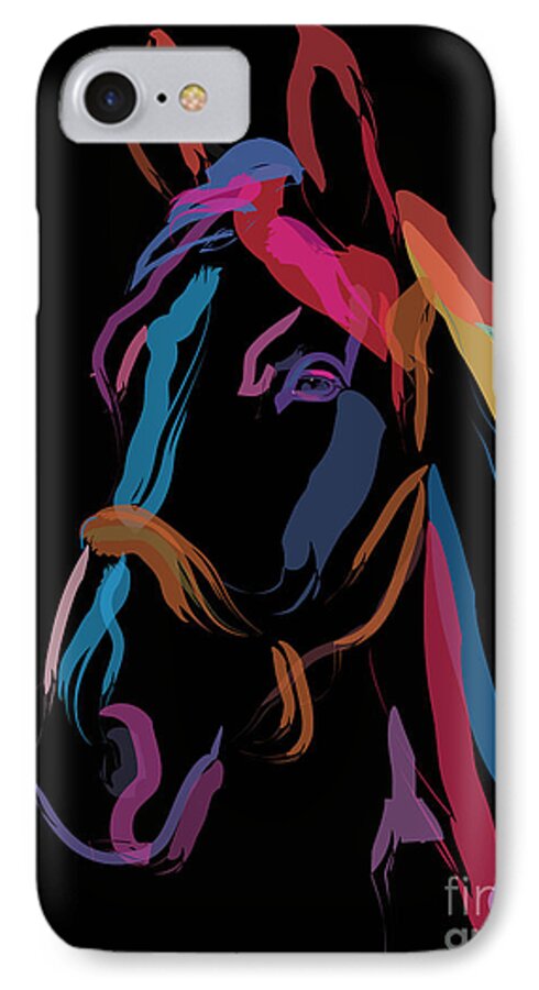 Horse Portrait iPhone 7 Case featuring the painting Horse-colour me beautiful by Go Van Kampen