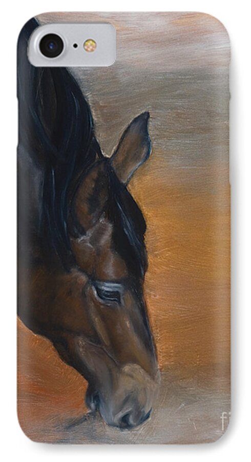 Horse iPhone 7 Case featuring the painting horse - Lily by Go Van Kampen