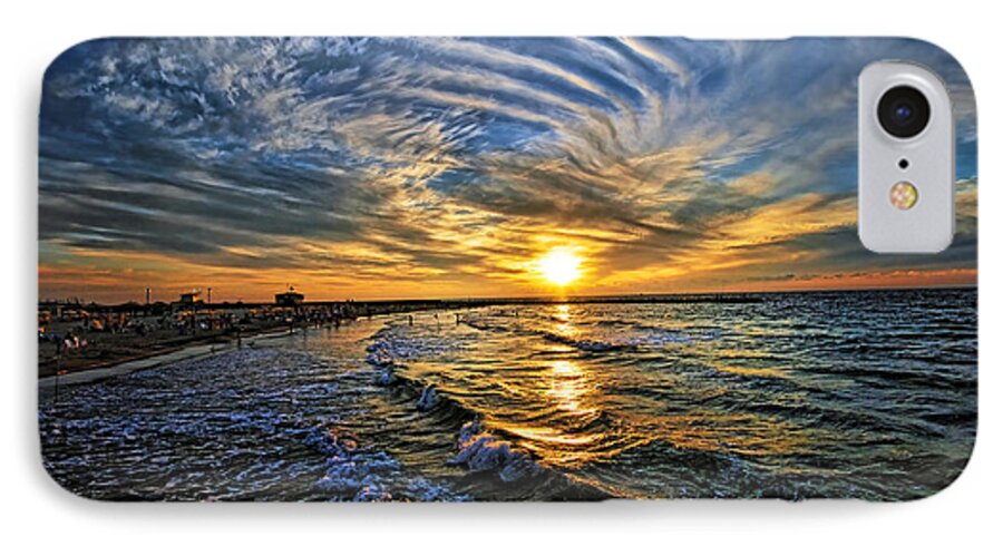 Hypnotic iPhone 7 Case featuring the photograph Hypnotic Sunset at Israel by Ron Shoshani