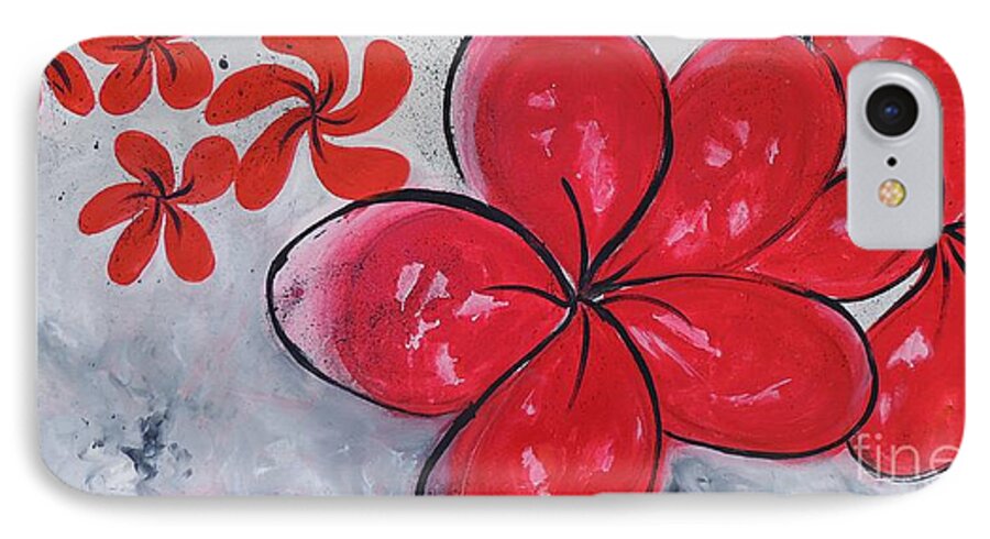 Flowers iPhone 7 Case featuring the painting I Am Red by Lyn Olsen