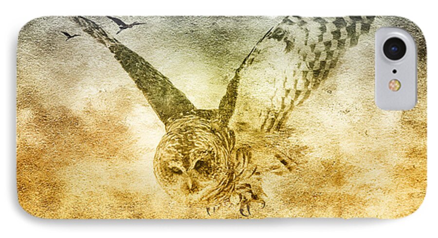 Great Grey Owl iPhone 7 Case featuring the photograph I shall return by Eti Reid