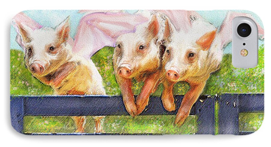 Pigs iPhone 7 Case featuring the digital art If Pigs Could Fly by Jane Schnetlage