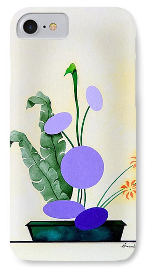 Botanical iPhone 7 Case featuring the painting Ikebana #2 Green Pot by Thomas Gronowski