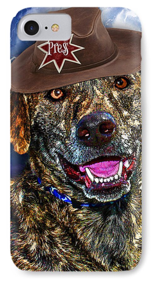 Canine Community Reporter iPhone 7 Case featuring the digital art I'm A Canine Community Reporter by Kathy Tarochione