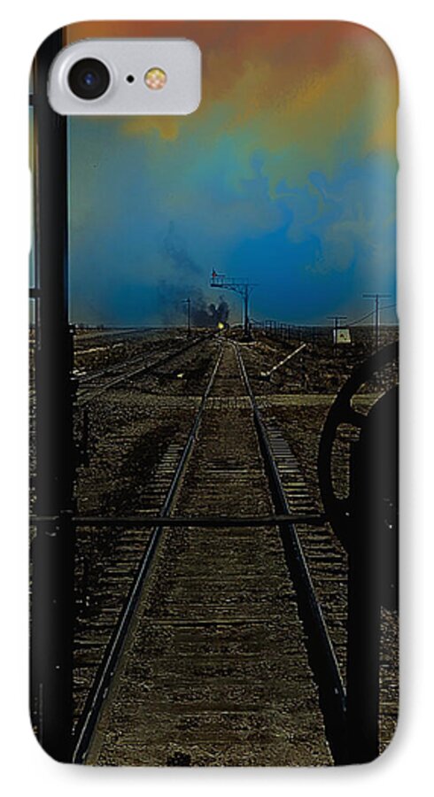 Trains iPhone 7 Case featuring the digital art In The Hole Texas Panhandle by J Griff Griffin