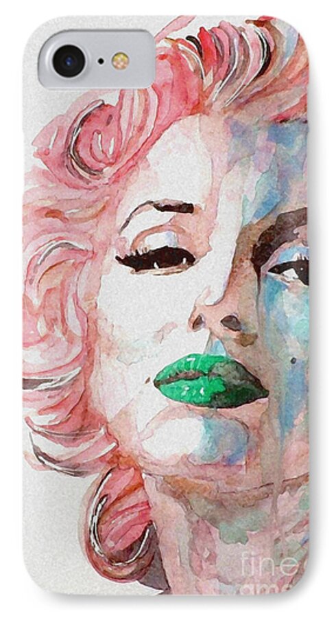 Marilyn Monroe iPhone 7 Case featuring the painting Insecure Flawed but Beautiful by Paul Lovering