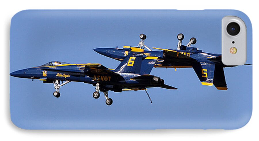 Blue Angels iPhone 7 Case featuring the photograph Inverted Angel by John Freidenberg