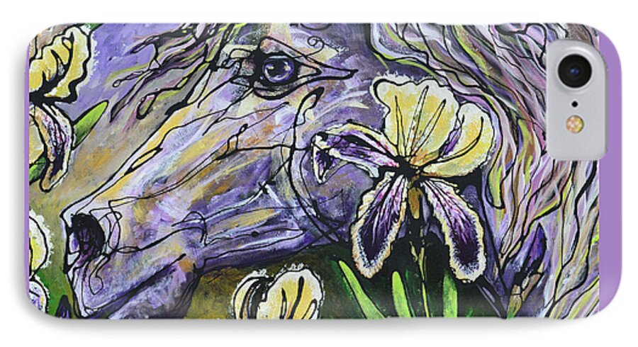 Iris iPhone 7 Case featuring the painting Iris Upon a Star by Jonelle T McCoy