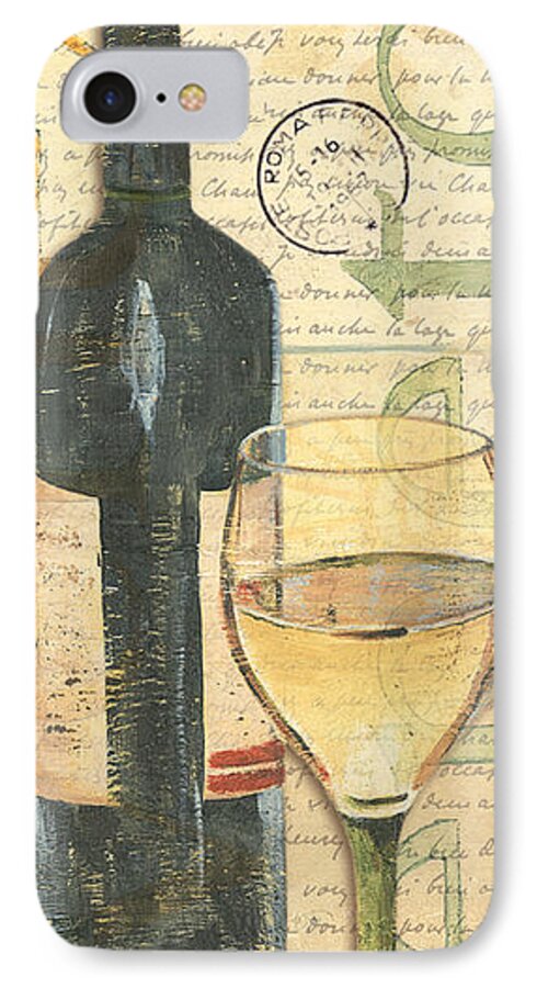 Wine iPhone 7 Case featuring the painting Italian Wine and Grapes 1 by Debbie DeWitt
