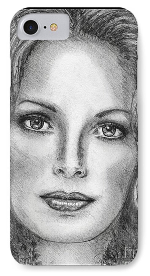 Mccombie iPhone 7 Case featuring the drawing Jaclyn Smith in 1976 by J McCombie