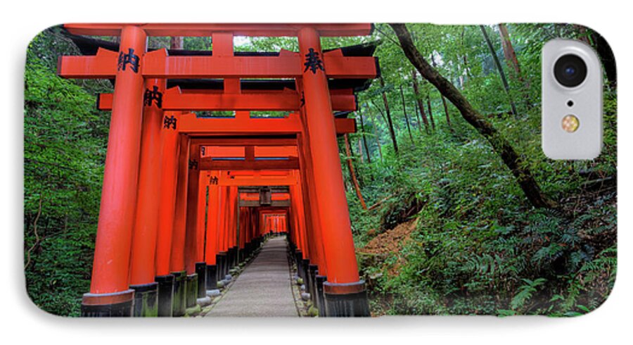 Dennis Flaherty iPhone 7 Case featuring the photograph Japan, Kyoto Torii Gates by Jaynes Gallery