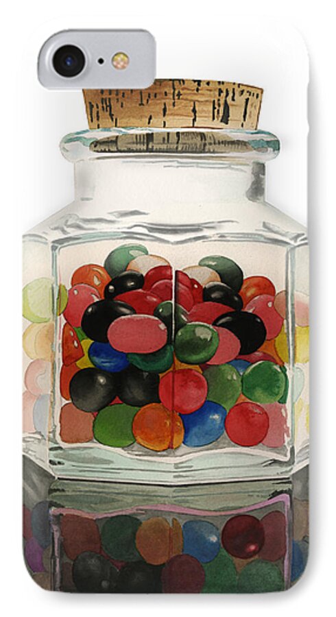 Jars iPhone 7 Case featuring the painting Jar of Jelly Bellies by Ferrel Cordle