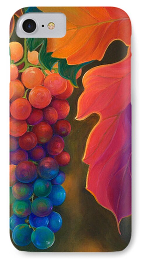 Multi-colored iPhone 7 Case featuring the painting Jewels of the Vine by Sandi Whetzel