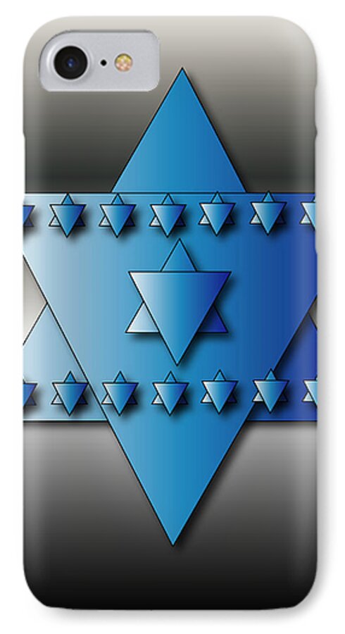 Hanukkah iPhone 7 Case featuring the digital art Jewish Stars by Marvin Blaine