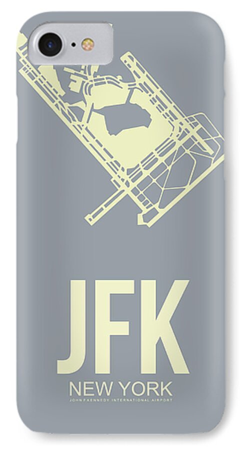 New York iPhone 7 Case featuring the digital art JFK Airport Poster 1 by Naxart Studio