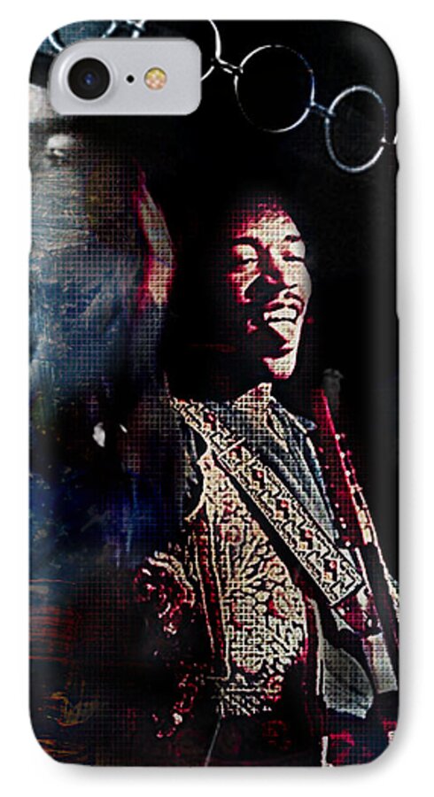  Jimi Mixed Media iPhone 7 Case featuring the digital art Jimmy Hendrix by Lynda Payton