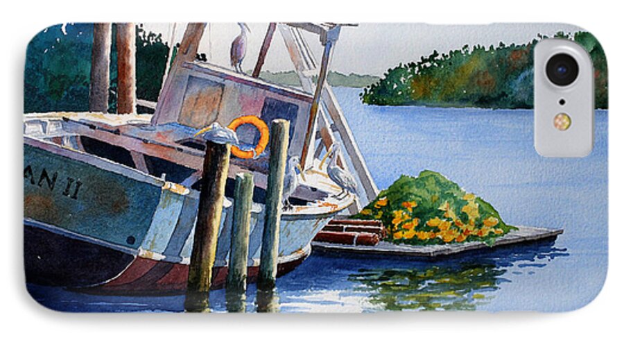 Boat iPhone 7 Case featuring the painting Joan II and Mates by Roger Rockefeller