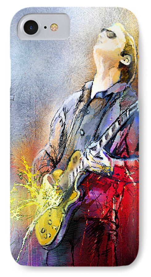 Music iPhone 7 Case featuring the painting Joe Bonamassa 02 by Miki De Goodaboom