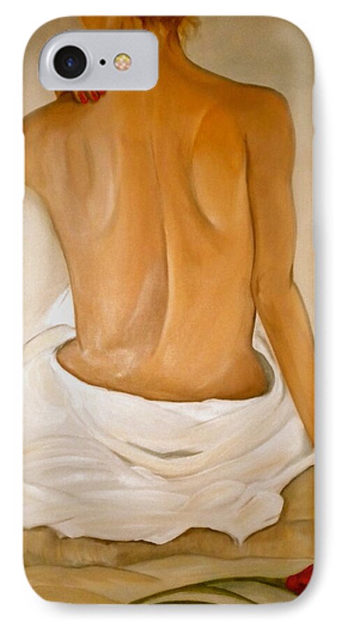Woman iPhone 7 Case featuring the painting Jo's Bath by Debi Starr